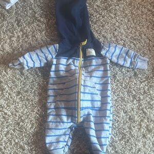 Carter's Navy and Light Blue Striped Footie